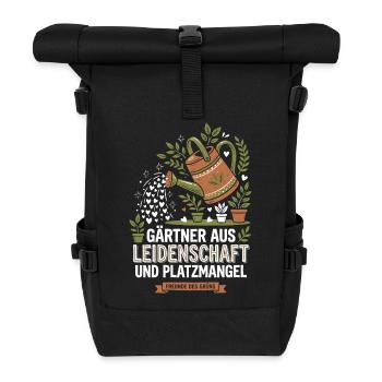 Gärtner Balkon Platzmangel Spruch - Rolltop Rucksack - Schwarz - Vorne