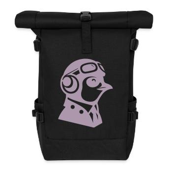 Pinguin Pilot Flugzeug fliegen Flugschein - Rolltop Rucksack - Schwarz - Vorne