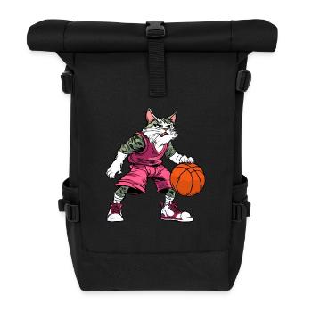 Chats Joueur de basket-ball / Chat de basket-ball - Sac à dos roll top - noir - Devant
