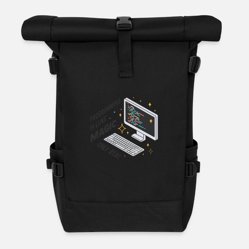 Programmieren ist wie Magie, nur real. - Rolltop Rucksack - Schwarz
