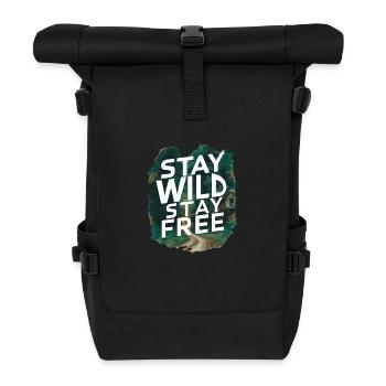 Restez sauvage, restez libre - Sac à dos roll top - noir - Devant