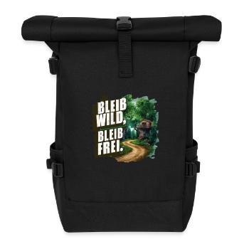 Stay wild, stay free - Roll Top Backpack - black - Front