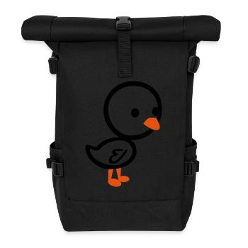 Poulette - poussin - Sac à dos roll top - noir - Devant