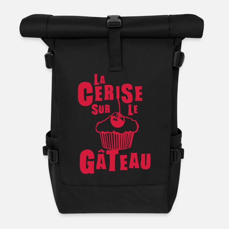 cerise sur gateau expression - Sac à dos roll top - noir