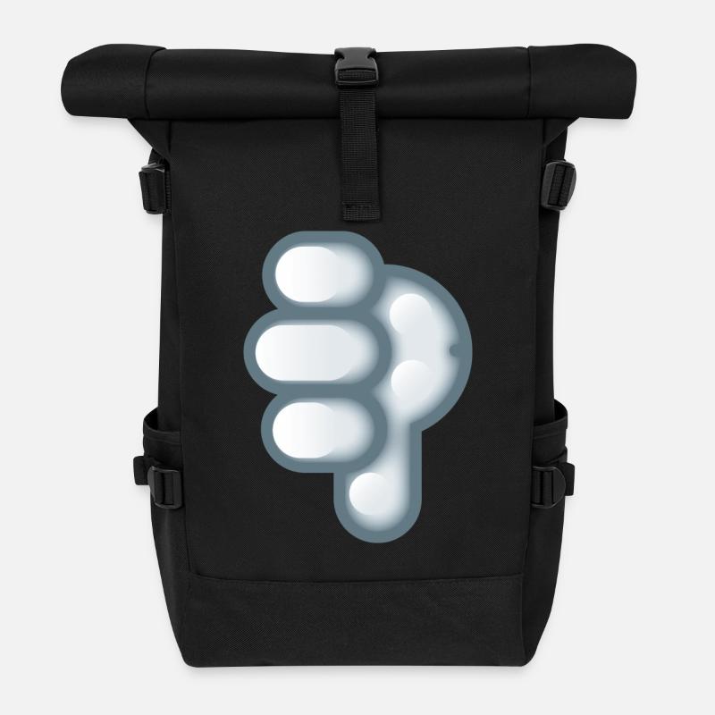 Smiley Hand Signal Down - Rolltop Rucksack - Schwarz