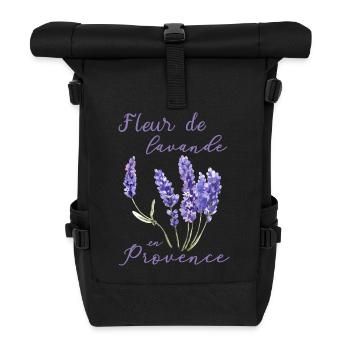 Provence lavender flower purple France plant - Roll Top Backpack - black - Front