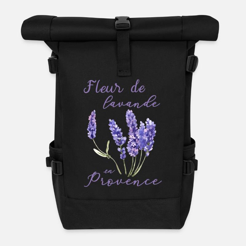 Provence Lavendel Blüte lila Frankreich Pflanze - Rolltop Rucksack - Schwarz