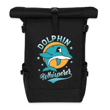 Dolphin Whisperer Marine Biology Beach Vacation - Roll Top Backpack - black - Front
