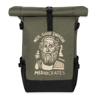 Minimalismus trifft Philosophie - Rolltop Rucksack - Olive/Schwarz - Vorne