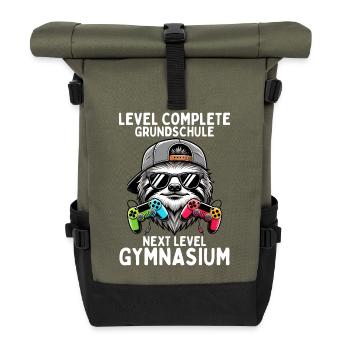 Level Complete Next Level Gymnasium Faultier - Rolltop Rucksack - Olive/Schwarz - Vorne
