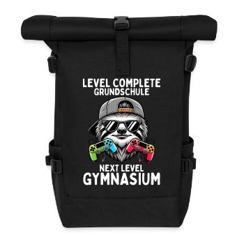 Level Complete Next Level Gymnasium Faultier - Rolltop Rucksack - Schwarz - Vorne