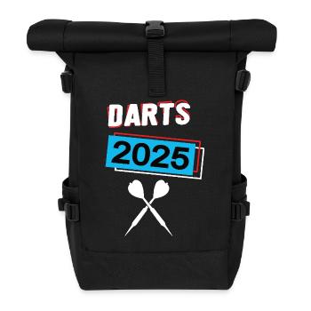 Dart 2025 Darter Dartspieler Darts Spiel Darten - Rolltop Rucksack - Schwarz - Vorne
