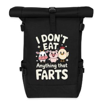 Vegetarian Vegan Veggie Vegetarian - Roll Top Backpack - black - Front