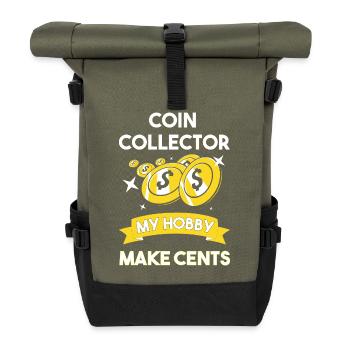 Coin collector - Roll Top Backpack - olive/black - Front