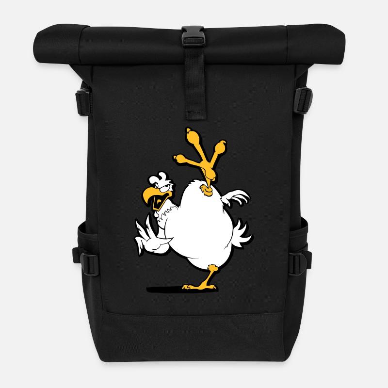 kung_fu_chicken - Rolltop Rucksack - Schwarz
