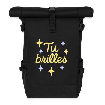 Tu brilles Message positif - Sac à dos roll top - noir - Devant
