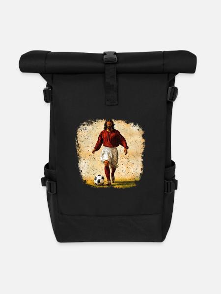 Jesus Fussballer - Rolltop Rucksack - Schwarz