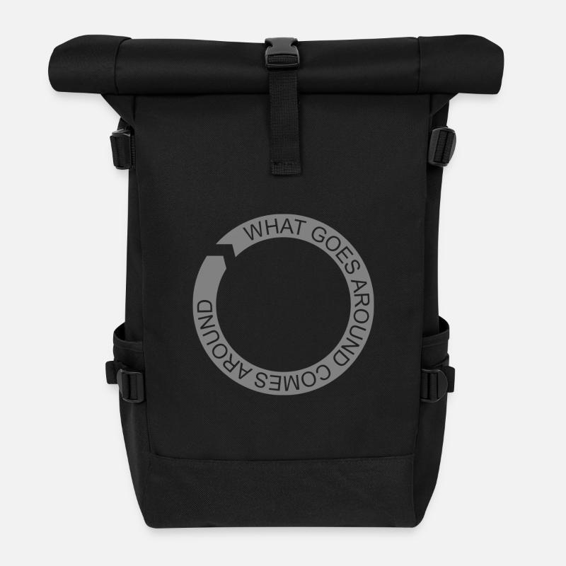 WHAT GOES AROUND - Roll Top Backpack - black