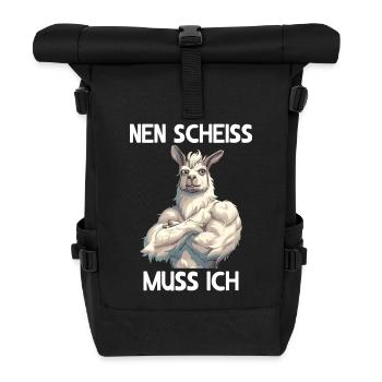 Alpaga Lama Andes Amérique du Sud Je dois baiser - Sac à dos roll top - noir - Devant