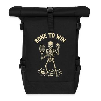 Tennis Shirt Bone to Win Skeleton Funny - Roll Top Backpack - black - Front