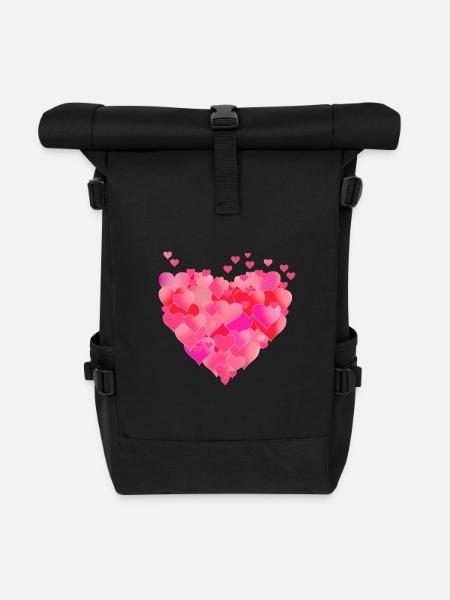 Herz der Herzen - Rolltop Rucksack - Schwarz