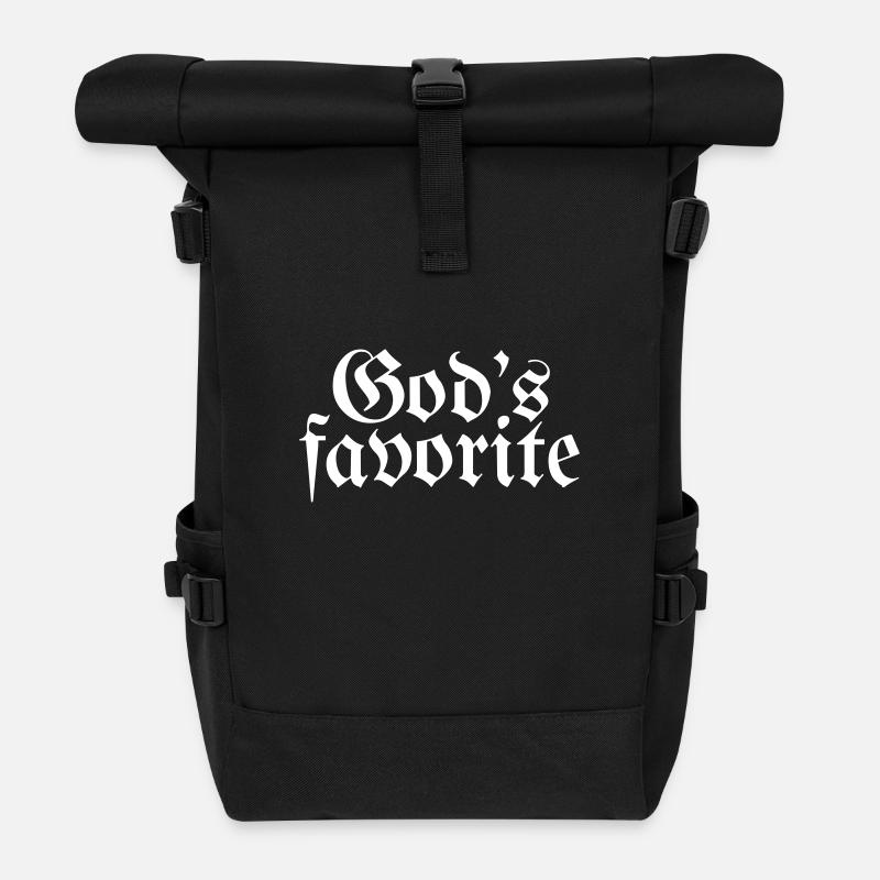 God's favorite - Rolltop Rucksack - Schwarz