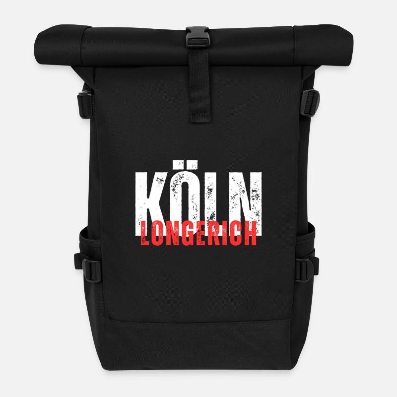 Longerich white red - Roll Top Backpack - black