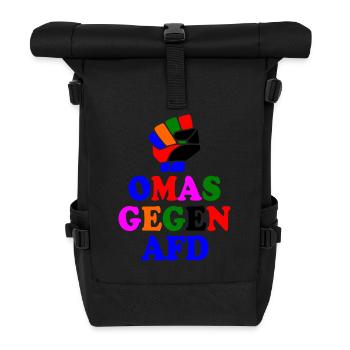 Omas gegen afd - Rolltop Rucksack - Schwarz - Vorne