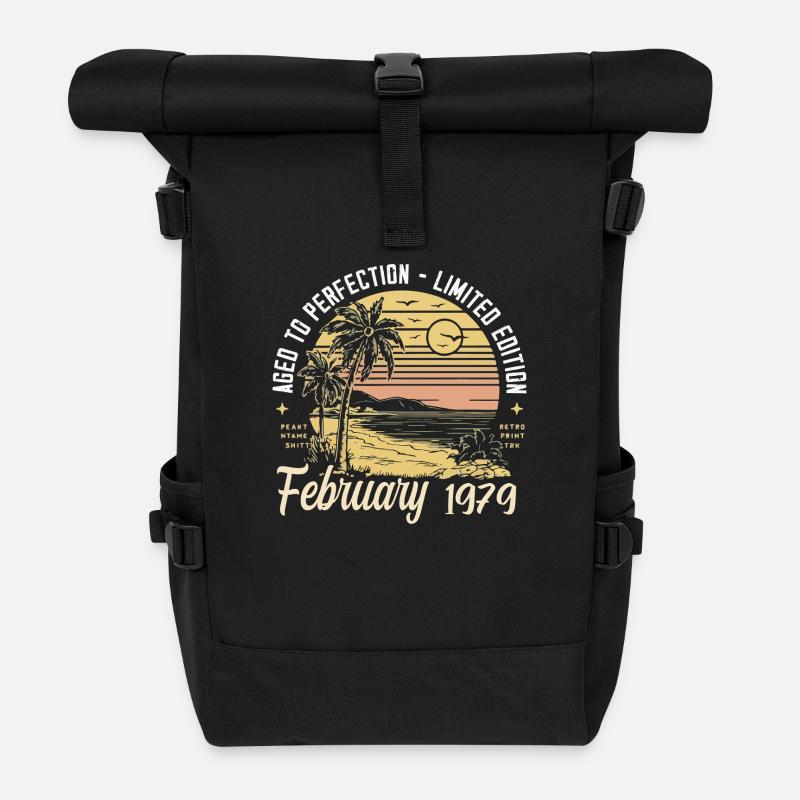 46.Geburtstag - Legende seit Februar 1979 - Rolltop Rucksack - Schwarz