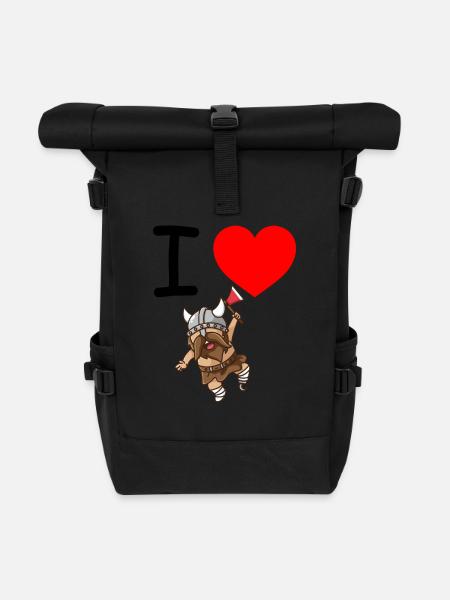 Wikinger - Rolltop Rucksack - Schwarz