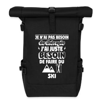 pas besoin ski - Sac à dos roll top - noir - Devant