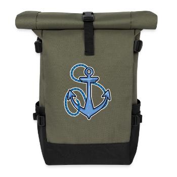 Anchor Symbol - Roll Top Backpack - olive/black - Front