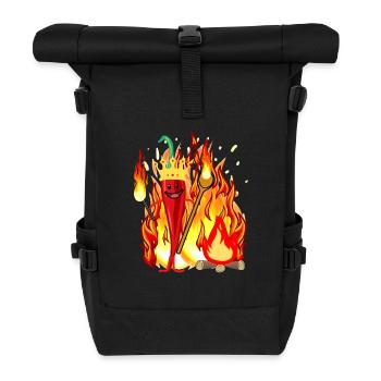 Chilli pod paprika fiery hot cook spicy - Roll Top Backpack - black - Front