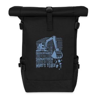 Baggerführer Sarkastisch werden Bagger - Rolltop Rucksack - Schwarz - Vorne