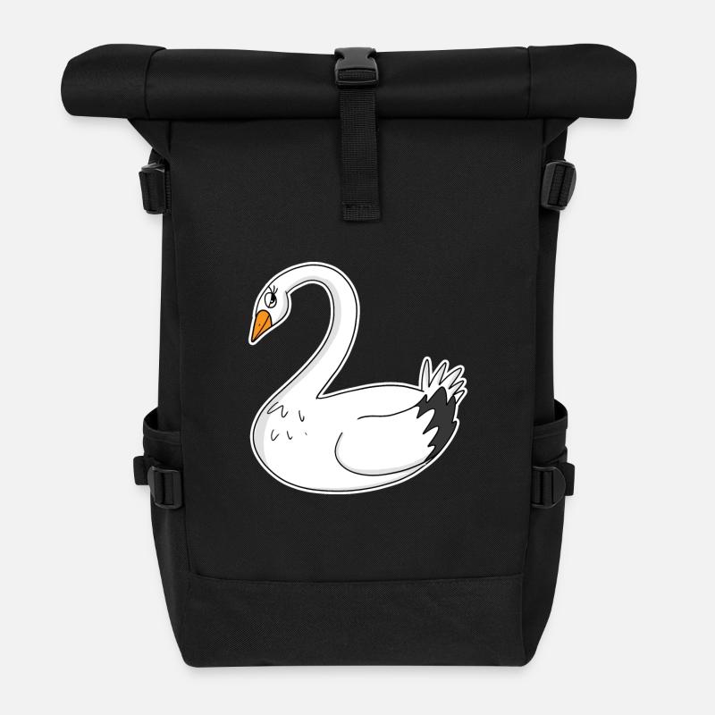 Schwan - Rolltop Rucksack - Schwarz