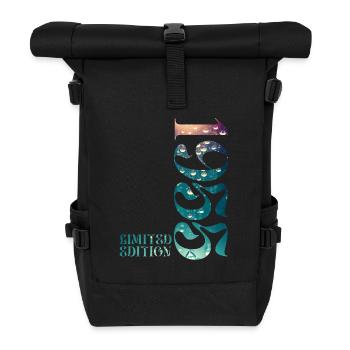 1955 Limited Edition 1955 Jahrgang Geburtstag - Rolltop Rucksack - Schwarz - Vorne
