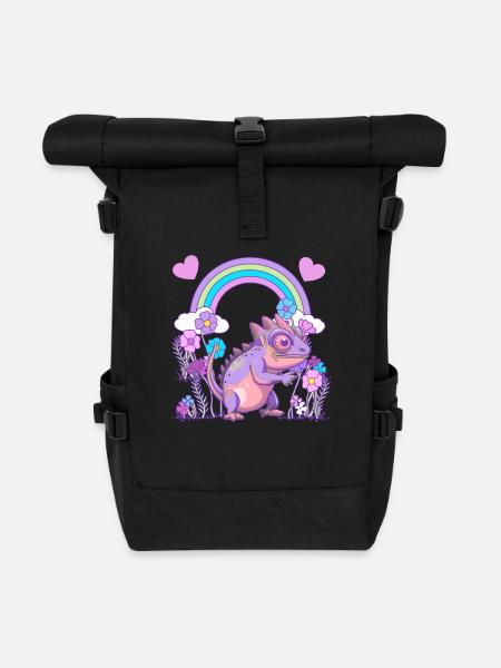 Echse Drache Drachen - Rolltop Rucksack - Schwarz