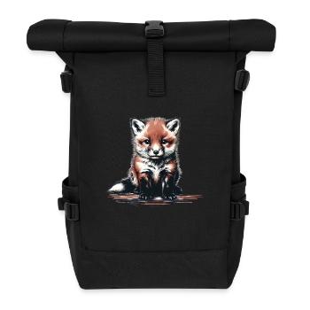 Waldtier Fuchs Füchse Kinder Kind Märchen - Rolltop Rucksack - Schwarz - Vorne