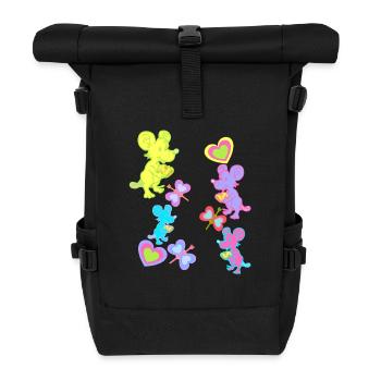 Mouse Mice Retro Vintage Old School Kids - Roll Top Backpack - black - Front