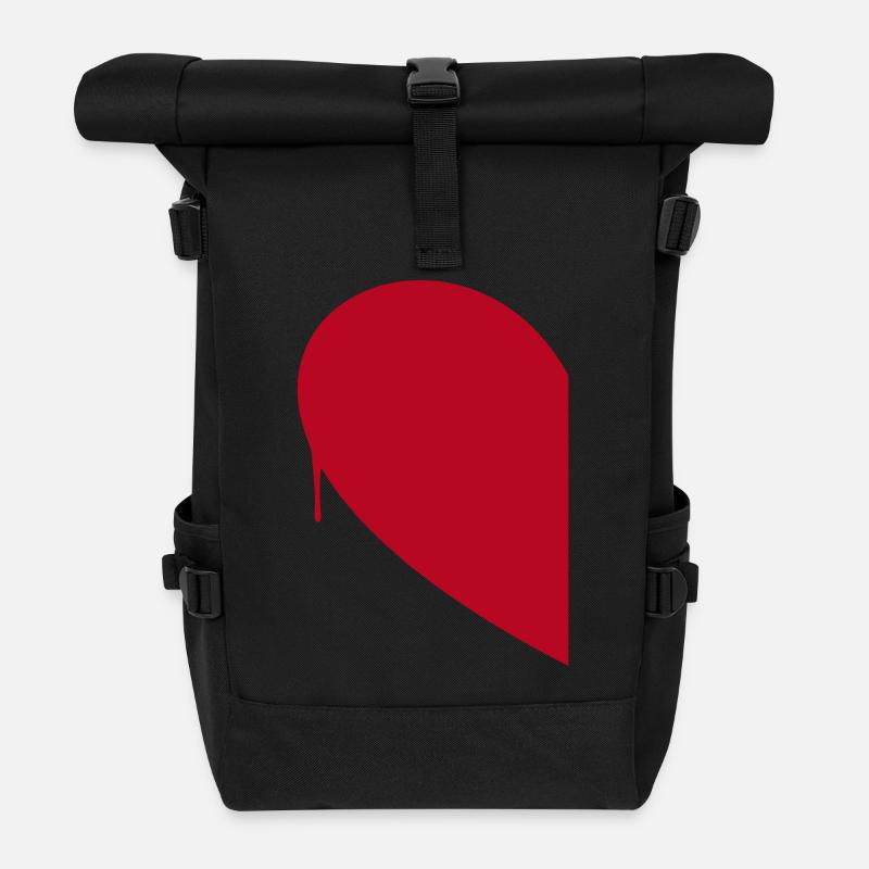 Half Heart Woman - Roll Top Backpack - black