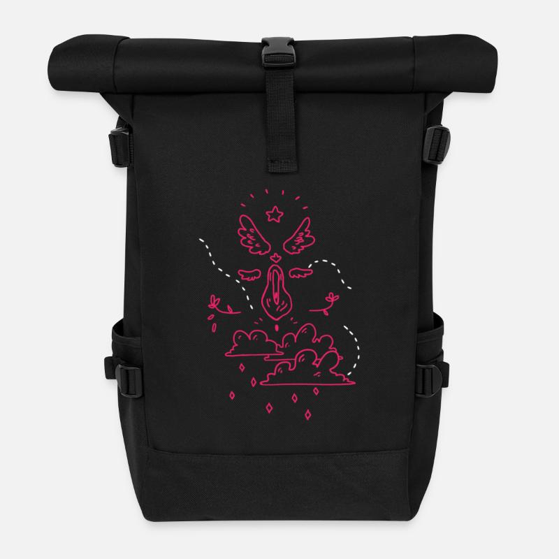 niedlich kritzelt - Rolltop Rucksack - Schwarz