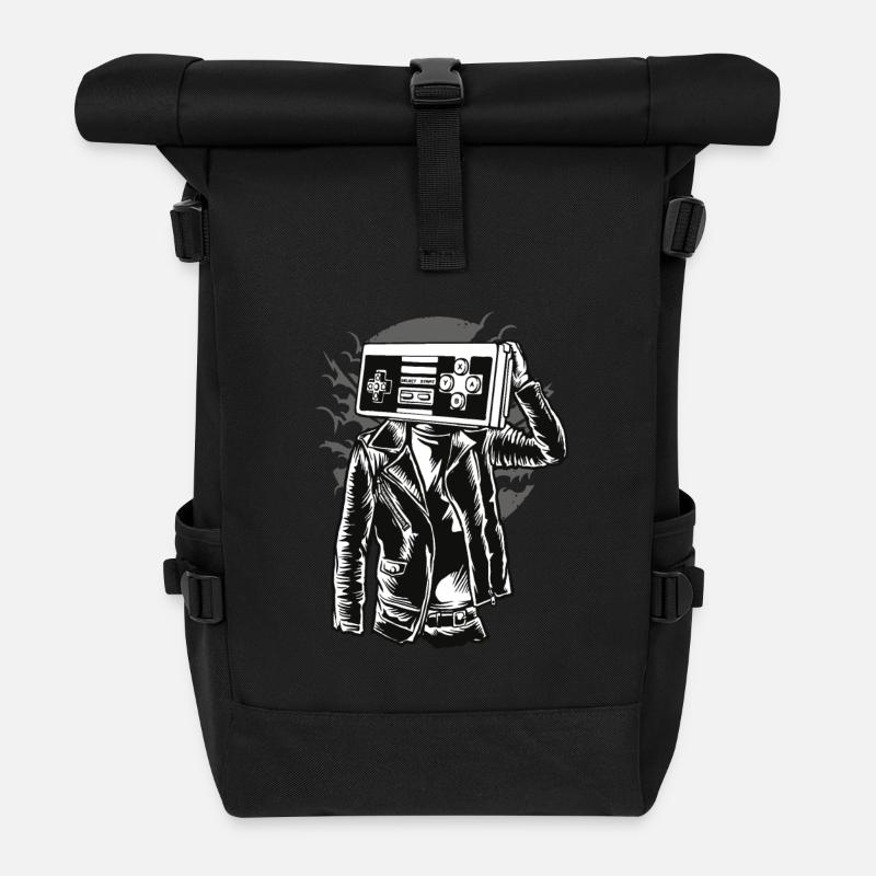 Game Addict - Rolltop Rucksack - Schwarz