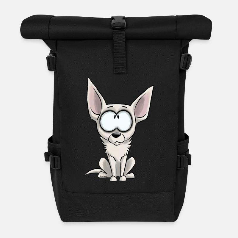 I am Chihuahua - White - Roll Top Backpack - black