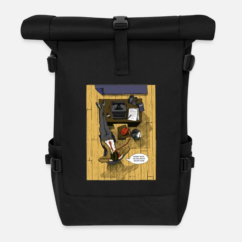 L'homme occupé - Sac à dos roll top - noir