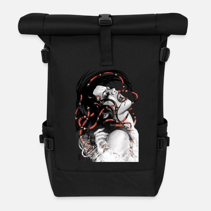 méduse - Sac à dos roll top - noir