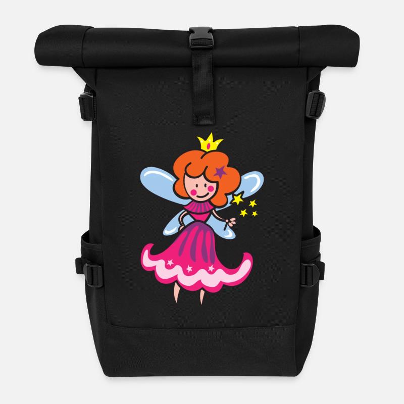 Fee mit Zauberstab - Rolltop Rucksack - Schwarz