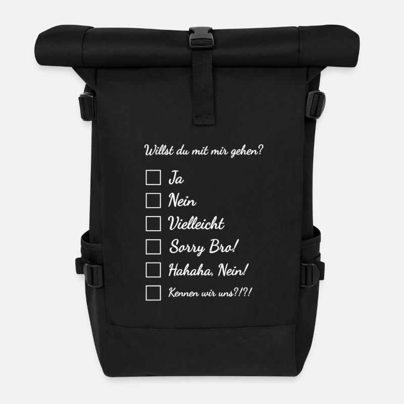 Willst du mit mir gehen? - Rolltop Rucksack - Schwarz