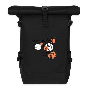 Rette uns - Rolltop Rucksack - Schwarz - Vorne