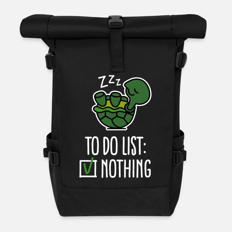 Um Liste zu tun: nichts! Schildkröte - Schildkröten - süß - Rolltop Rucksack - Schwarz