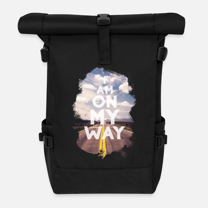 i am on my way - Rolltop Rucksack - Schwarz